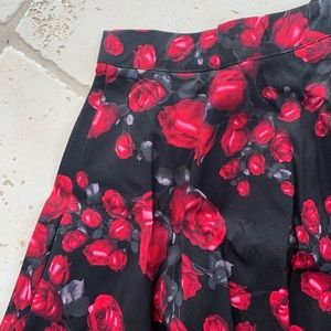 Rose Flower flare skirt